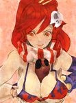  animal animal_between_breasts bad_id bad_pixiv_id between_breasts bikini_top boota breasts cleavage hair_ornament large_breasts red_hair scarf skull_hair_ornament spirit1020 tengen_toppa_gurren_lagann yoko_littner 