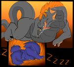  ambiguous_gender belly dahnak-bernstein digesting dragon drooling eaten full gulp hair licking mane orange_hair saliva scalie sleeping swallowing tongue tongue_out vorarephilia vorarephillia vore 