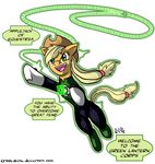  alpha_channel applejack_(mlp) clothing cowboy_hat crossover cynos-zilla english_text equine female feral friendship_is_magic green_lantern green_lantern_(series) happy hat horse lasso mammal my_little_pony plain_background pony ring signature smile solo text transparent_background 