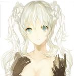  blue_eyes bow collarbone gloves hair_bow long_hair looking_at_viewer moemoe3345 original silver_hair solo twintails 