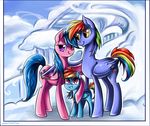  amber_eyes blue_hair cloud cutie_mark equine father_and_daughter female feral firefly_(mlp) friendship_is_magic hair horse husband_and_wife male mammal matrosha123 mother_and_daughter my_little_pony outside parent pegasus pony purple_eyes raibow_dash_(mlp) rainbow_dad rainbow_dash_(mlp) wings young 