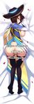  alternate_costume anus ass bed black_legwear blue_eyes breasts brown_hair dakimakura dean fiora_laurent highres large_breasts league_of_legends lying on_side petals pussy royal_guard_fiora short_hair solo thighhighs torn_clothes 