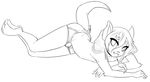  boxers cute ferret girly hair line_art long_hair lying male mammal monochrome mustelid pose solo underwear whitephox 