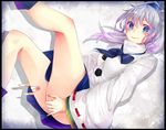  bad_id bad_pixiv_id blue_eyes hat japanese_clothes mononobe_no_futo ponytail rukito silver_hair solo tate_eboshi thighhighs touhou wide_sleeves 