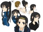  3girls akiyama_mio alternate_hairstyle artist_request bathing black_eyes black_hair blush brown_hair hair_down hairband high_ponytail jacket k-on! long_hair low_ponytail mickey_mouse multiple_girls nakano_azusa open_clothes open_jacket parted_lips ponytail sakuragaoka_high_school_uniform school_uniform short_hair smile source_request tainaka_ritsu track_jacket twintails 