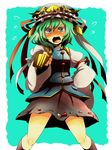  akasata bad_id bad_pixiv_id blue_eyes blush embarrassed green_hair hat rod_of_remorse shiki_eiki short_hair solo touhou 