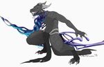 crouching dragon fangs goo horn loincloth male navel neltruin solo sword weapon 
