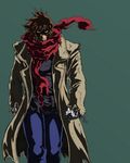  1boy getter_robo highres long_coat manly nagare_ryoma scarf simple_background solo touei wrato 