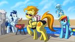  blush equine female feral fleetfoot_(mlp) friendship_is_magic horse mammal milkshakes my_little_pony pegasus pluckyninja pony pool rainbow_dash_(mlp) rapidfire_(mlp) soarin_(mlp) spitfire_(mlp) swimsuit wing_boner wings wonderbolts_(mlp) 