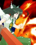  fire long_hair reiuji_utsuho solo tasoku_hokou_heiki touhou wings 