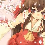  bad_id bad_pixiv_id bangs cherry_blossoms hakurei_reimu lowres petals solo touhou usami 