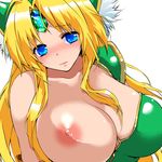  bad_id bad_pixiv_id bare_shoulders blonde_hair blue_eyes breast_slip breasts cleavage huge_breasts koshika_rina long_hair nipples one_breast_out riesz seiken_densetsu seiken_densetsu_3 simple_background solo white_background 