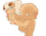  alpha_channel bent_over blush breasts canine chest_tuft dog female fur mammal nude rozga solo tan_fur tan_hair tongue tongue_out tuft 