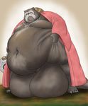  belly_overhang big_balls dogma flaccid hyper hyper_balls male obese old overweight penis solo tanuki unknown_artist 