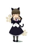  animal_ears brown_hair cat_ears closed_eyes dress gokou_hinata gothic_lolita lolita_fashion long_hair maidon ore_no_imouto_ga_konna_ni_kawaii_wake_ga_nai pantyhose paw_pose tail twintails 