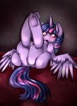  equine female feral friendship_is_magic hair horn mammal mixipony my_little_pony open_mouth purple_eyes purple_hair solo twilight_sparkle_(mlp) two_tone_hair winged_unicorn wings 