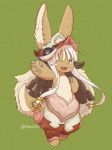  1other brown_eyes furry kawasemi27 long_hair made_in_abyss nanachi_(made_in_abyss) one_eye_closed open_mouth rabbit white_hair 