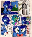  bad_dream bedroom_eyes bell blush equine female feral friendship_is_magic horn incest kissing lesbian mammal marriage my_little_pony newyorkx3 princess princess_celestia_(mlp) princess_luna_(mlp) royalty winged_unicorn wings 
