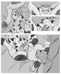  anthro big_breasts bovine breasts butt cattle chubby comic cunnilingus donryu feline female fur hair hooves interspecies licking male mammal milf monochrome mother nipples open_legs oral oral_sex parent sex size_difference spread_legs spreading straight tiger tongue vaginal vex_(character) 