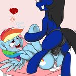  &lt;3 anus black_hair blue_fur cum cum_in_ass cum_inside cutie_mark dildo duo equine female feral friendship_is_magic fucked_silly fur gaping gaping_anus grin hair horse klodette kloudmutt lesbian lying mammal missionary_position multi-colored_hair my_little_pony on_back original_character pegasus penetration pony purple_eyes pussy rainbow_dash_(mlp) rainbow_hair sex sex_toy strapon text tongue tongue_out vaginal vaginal_penetration wings 