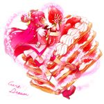  bike_shorts boots character_name cure_dream food fruit gloves hair_ornament hair_ribbon kuzumochi long_hair magical_girl open_mouth oversized_food oversized_object pink_hair pink_shorts precure puffy_sleeves ribbon shorts shorts_under_skirt skirt smile solo strawberry yes!_precure_5 yumehara_nozomi 