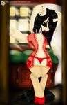  black_hair brown_eyes clothing cutie_mark ear_piercing english_text equine female hair horn horse inside juicykiss legwear looking_at_viewer mammal my_little_pony original_character piercing pony solo stockings text tongue tongue_piercing unicorn 
