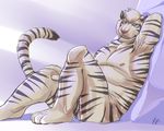  abs biceps big_muscles body_markings convenient_censorship fangs feline fur looking_at_viewer male mammal markings muscles nipples nude pecs rrowdybeast seductive solo tiger white_tiger 