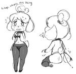  animal_crossing anthro blush butt canine collar dog female gats isabelle isabelle_(animal_crossing) mammal nintendo sweat video_games 
