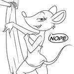  black_and_white charming cleavage clothed clothing geronimo_stilton mammal monochrome mouse rodent thea_stilton 