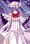  breasts fa_no_hito hat large_breasts patchouli_knowledge purple_eyes purple_hair ribbon solo touhou 