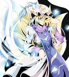  blonde_hair hat long_sleeves mask multiple_tails pillow_hat shino_(moment) short_hair solo tail tassel touhou yakumo_ran 