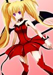  blonde_hair cross dress hoshina_utau long_hair lunatic_charm mochizuki_mina purple_eyes ribbon shugo_chara! solo thighhighs wings zettai_ryouiki 