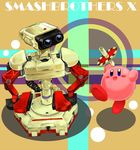  artist_request blush creature drill full_body kirby kirby_(series) machinery no_humans open_mouth r.o.b smile super_smash_bros. 