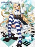  bad_id bad_pixiv_id blonde_hair blue_eyes breasts bug butterfly checkered checkered_floor flower foreshortening gigandal_federation hair_spread_out head_tilt insect instrument keyboard_(instrument) lace large_breasts lily_(flower) long_hair looking_at_viewer perspective pixiv_fantasia pixiv_fantasia_3 puffy_sleeves shoes sitting skirt solo striped striped_legwear thighhighs very_long_hair xxkuroxx 