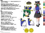  blue_eyes diagram green_hair hat partially_translated shiki_eiki short_hair supon touhou translation_request 