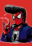  cigarette delinquent male_focus marvel parody pompadour smoking solo spider-man spider-man_(series) stargeyser 