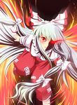  bad_id bad_pixiv_id fujiwara_no_mokou glowing glowing_eye glowing_eyes maki_(seventh_heaven_maxion) red_eyes ribbon silver_hair solo touhou 