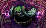  bucket glowing glowing_eyes green_hair hakika in_bucket in_container kisume solo touhou 