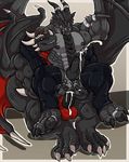  3_toes 4_toes abs anal anal_penetration anthro anus arody balls beefcake biceps big_muscles big_penis black_body black_dragon black_nipples black_penis black_skin bottomless butt claws clothing couple cum cum_drip cum_in_ass cum_inside cum_on_balls cum_on_penis cum_string cumshot don dragon dripping duo erection facial_piercing fangs frenum_ladder frenum_piercing gay genital_piercing gloves grey_skin grin gripping hands-free holding horn inuchan knot leaking leather licking licking_lips male muscles mutant_serpentina nipple_piercing nipples nose_piercing nude on_top orgasm pants pecs penetration penis penis_piercing piercing plain_background prince_albert red_eyes red_skin reptile reverse_cowgirl_position ring scales scalie sex sheath sitting slit smile spread_legs spreading straddling tattoo teeth toe_claws toned tongue topless wings 