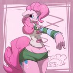  anthro anthrofied blue_eyes clothing cutie_mark efrejok equine female friendship_is_magic fur hair horse mammal midriff my_little_pony pink_fur pink_hair pinkie_pie_(mlp) pony solo 