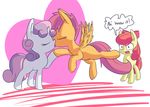  &lt;3 apple_bloom_(mlp) bow cub cutie_mark_crusaders_(mlp) dialog english_text equine eyes_closed female feral french_kissing friendship_is_magic group hair handsockz horn horse kissing lesbian mammal my_little_pony pegasus pink_hair plain_background pony purple_hair red_hair scootaloo_(mlp) sweetie_belle_(mlp) text two_tone_hair unicorn white_background wing_boner wings young 