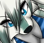  blue_eyes breasts canine cyan_fur female gradiewoof hair icon mammal saya-darkmoon white_hair wolf 