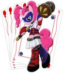  alpha_channel ambiguous_gender card clothing crossover equine friendship_is_magic hammer harley_quinn hi_res horse mammal my_little_pony pinkie_pie_(mlp) pleated_skirt pony skirt solo template93 white_skirt 
