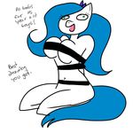  anthrofied blue_hair breasts derp english_text equine female green_eyes hair horse mammal my_little_pony plain_background pony solo text white_background zenia 