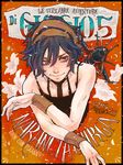  aerosmith_(stand) aircraft airplane aviquaimots belt black_hair character_name choker happy_birthday headband italian jojo_no_kimyou_na_bouken male_focus narancia_ghirga purple_eyes solo stand_(jojo) tegaki wristband 