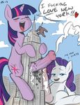  allosaurus empire_state_building friendship_is_magic king_kong megasweet my_little_pony new_york rarity twilight_sparkle 