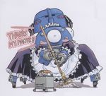  artist_request blush blush_stickers english ghost_in_the_shell ghost_in_the_shell_stand_alone_complex highres jameson_cyborg maid maid_headdress mecha mop no_humans parody robot scan tachikoma 