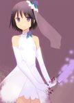  bad_id bad_pixiv_id bare_shoulders black_hair blood bridal_veil bride dress elbow_gloves gloves knife nanami_(mimimimimimimi) pixiv_fantasia purple_eyes short_hair solo veil wedding_dress yandere 