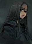  black_hair brown_eyes coat forehead glasses lips long_hair matsumoto_noriyuki original solo toggles upper_body 