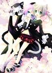  1other animal_ears cat_ears crona_(soul_eater) flower gloves highres maka_albarn ragnarok_(demon_sword) sakurazawa_izumi school_uniform skirt skirt_lift soul_eater twintails 